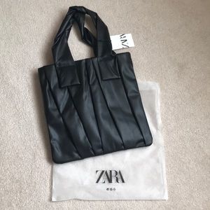 Zara pleated tote bag
